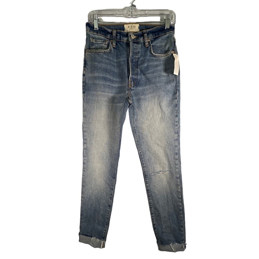 NWT Free People We the Free Women's Denim Distress Raw Hem Med Wash jeans Sz: 27